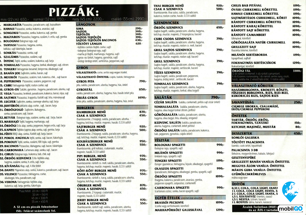 Ãrdögi konyha és pizzéria mobilgo